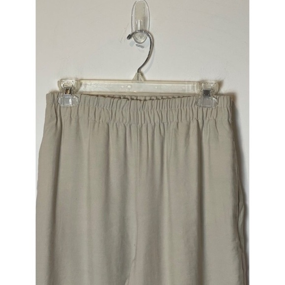 ZARA High Waisted Cuffed Wide Leg Pull On Crop Pant - Picture 4 of 9